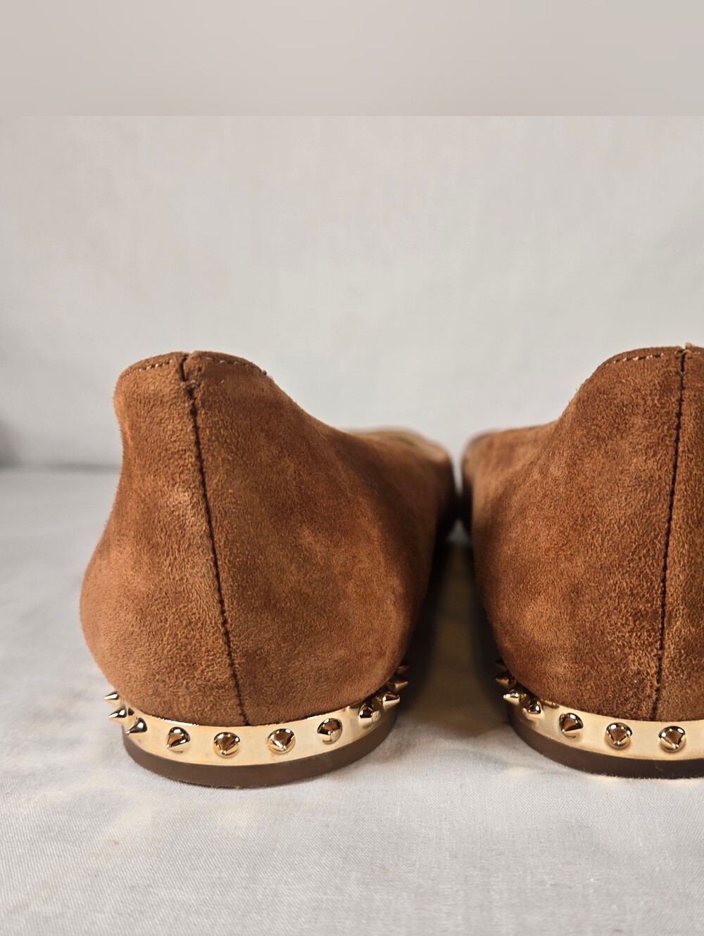 Sam Edelman Reyanne Suede Spike Pointed Toe Flats Chestnut Brown Women's 7M - Picture 4 of 5